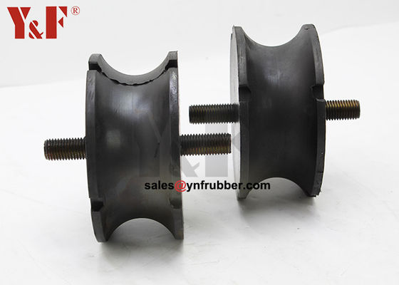Zwarte ronde rubber bobbin monteren trillingsweerstand zwaar werk