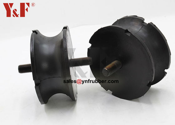 Zwarte ronde rubber bobbin monteren trillingsweerstand zwaar werk